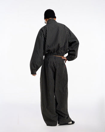 PUSH PUSH - Gingham Wide Pants 格紋 寬鬆 舒適 休閒 長褲