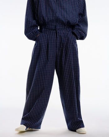 PUSH PUSH - Gingham Wide Pants 格紋 寬鬆 舒適 休閒 長褲