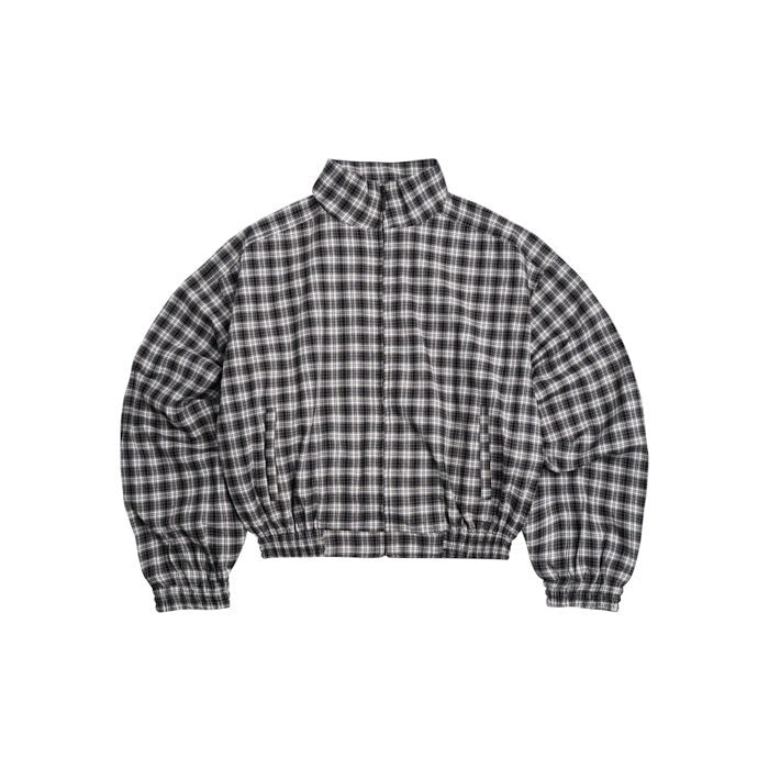 PUSH PUSH - Gingham Zip Jacket 翻領 格紋 百搭 休閒 短款 外套