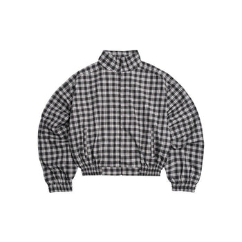 PUSH PUSH - Gingham Zip Jacket 翻領 格紋 百搭 休閒 短款 外套