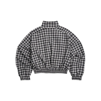 PUSH PUSH - Gingham Zip Jacket 翻領 格紋 百搭 休閒 短款 外套