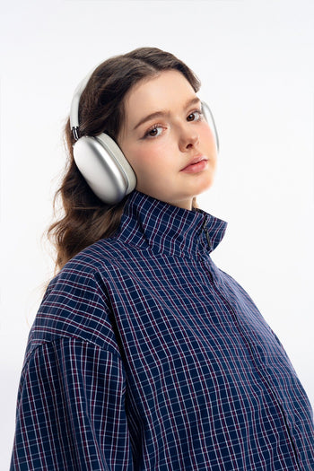 PUSH PUSH - Gingham Zip Jacket 翻領 格紋 百搭 休閒 短款 外套