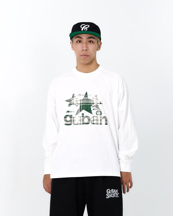 " MADE 𝗚𝘂𝗯𝗮𝗻 " 格子星星拼接寬鬆長袖