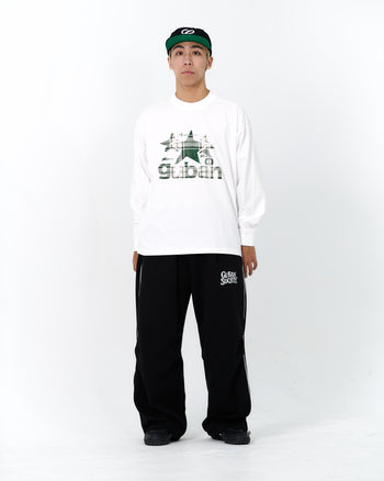 " MADE 𝗚𝘂𝗯𝗮𝗻 " 格子星星拼接寬鬆長袖