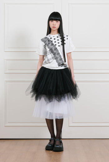 NICEGHOSTCLUB - ffats mix pattern tee [白色] T-N1038