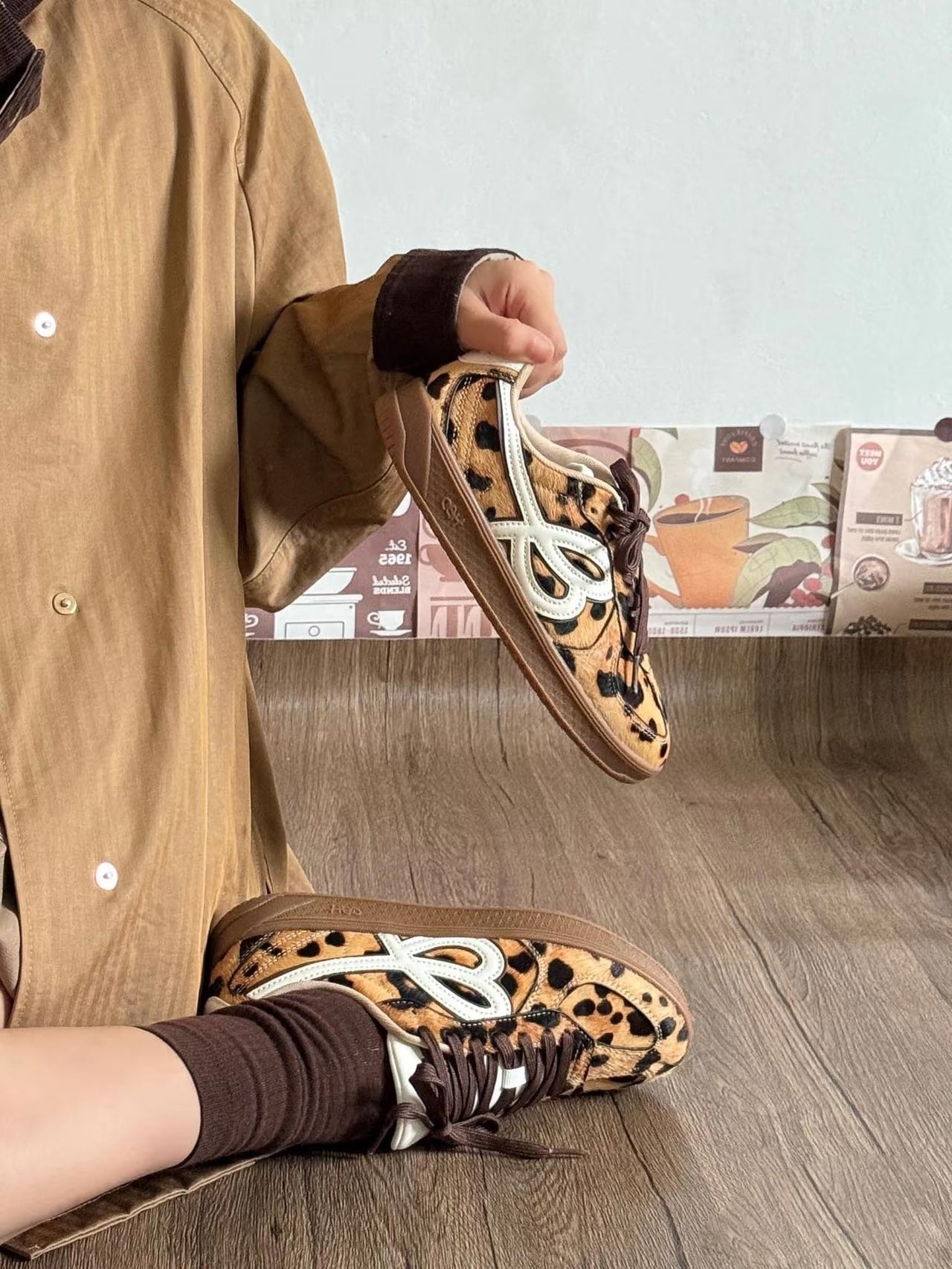 WEFLOWER HBD x Flower 豹紋 小花鞋 AESPA 同款 正品 平底鞋