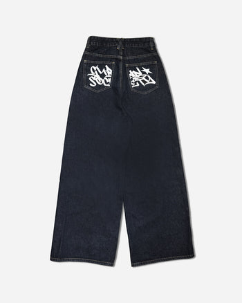 “MADE 𝗚𝘂𝗯𝗮𝗻 " 復古 闊腿 塗鴉 原牛 牛仔褲