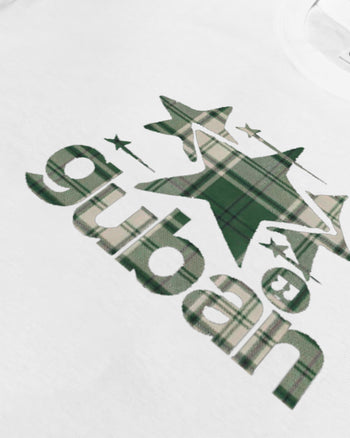 " MADE 𝗚𝘂𝗯𝗮𝗻 " 格子星星拼接寬鬆長袖