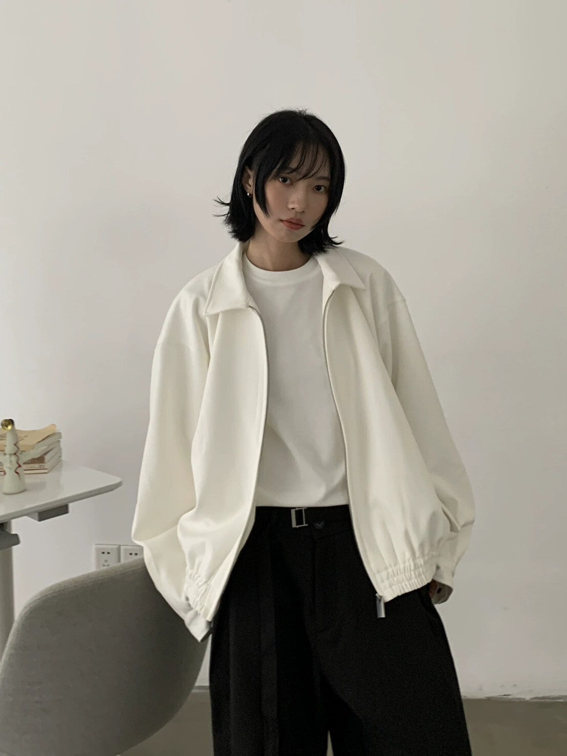 復古 boxy 短款 翻領 夾克 休閒百搭 外套