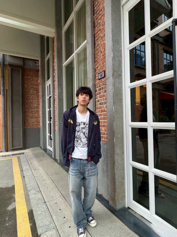 水洗 破壞 潑墨 印花 拉鍊 boxy 連帽外套