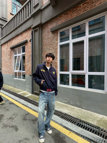 水洗 破壞 潑墨 印花 拉鍊 boxy 連帽外套