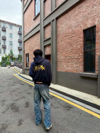 水洗 破壞 潑墨 印花 拉鍊 boxy 連帽外套