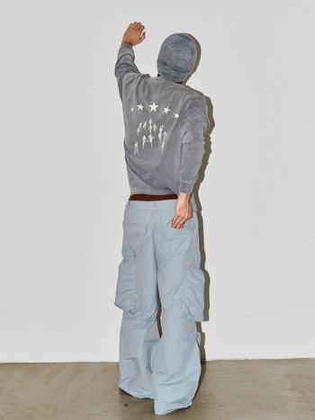 復古 vintage 水洗 染色 星星 印花