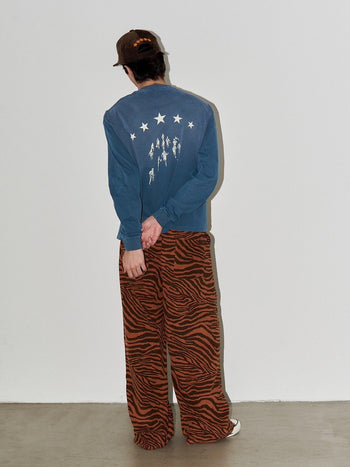 復古 vintage 水洗 染色 星星 印花