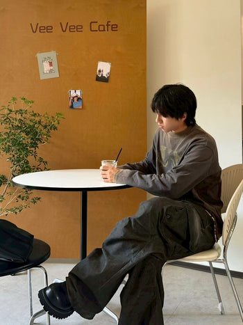 日曬漸變 水洗 做舊 印花 破壞 長袖