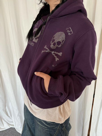 美式 復古 燙鑽 骷髏 Y2K 短版 外套