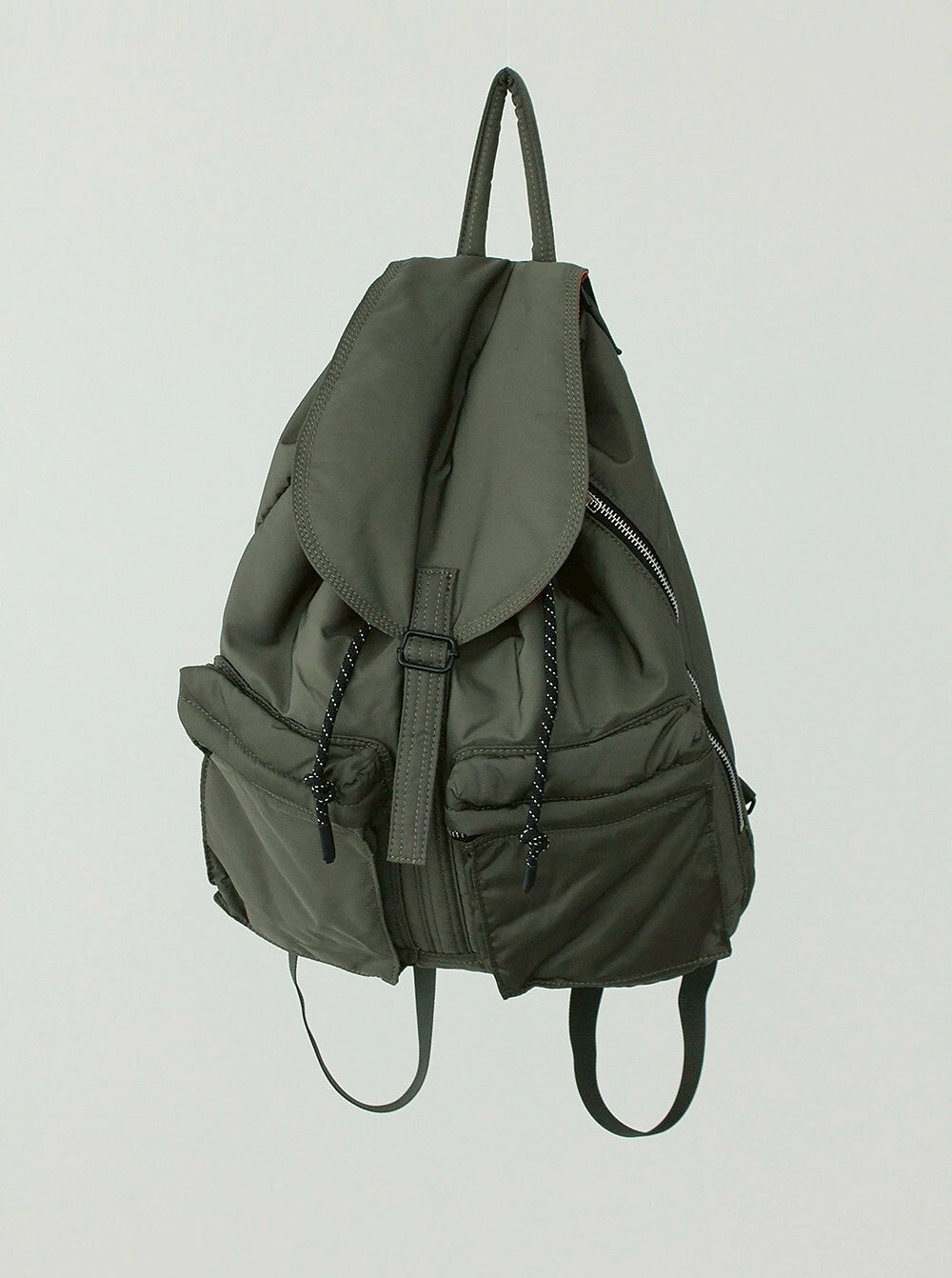 尼龍側邊拉鍊雙口袋背包