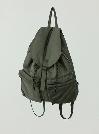 尼龍側邊拉鍊雙口袋背包