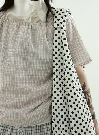 充足收納波點圓形單肩包