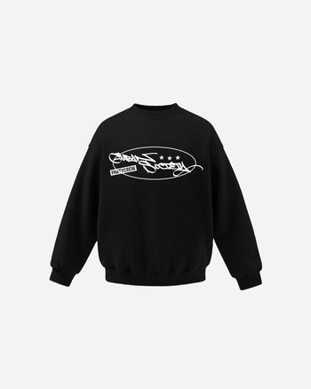 【GUBAN】塗鴉logo絨毛寬鬆素色長袖大學T