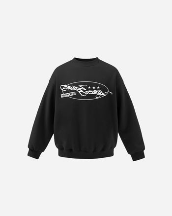 【GUBAN】塗鴉logo絨毛寬鬆素色長袖大學T