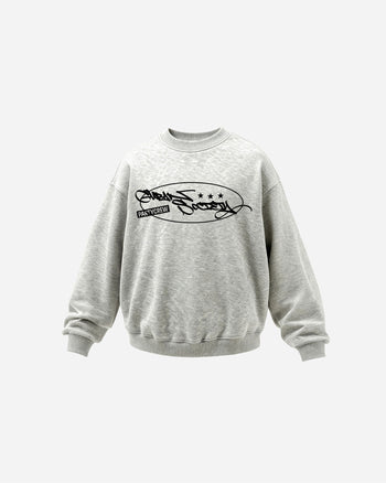 【GUBAN】塗鴉logo絨毛寬鬆素色長袖大學T