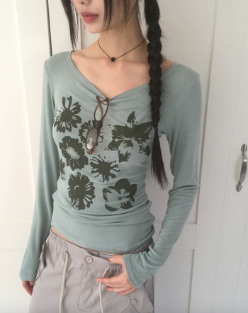 大陸花卉透視T卹