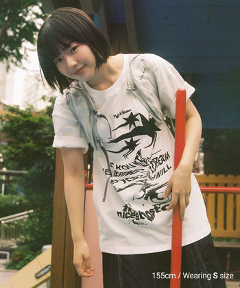 NICEGHOSTCLUB - TORNADO LOGO  PIGMENT TEE [白色] T-N1020