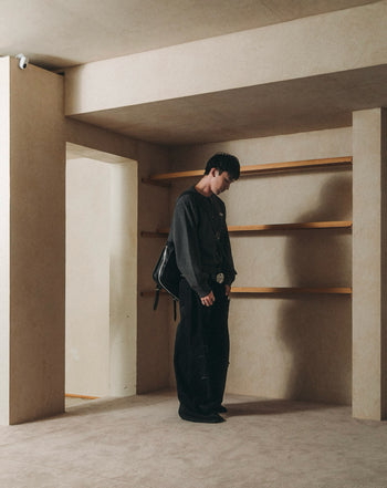 E’TREALOUEST - 25SS 黑色水洗破壞反面牛仔褲