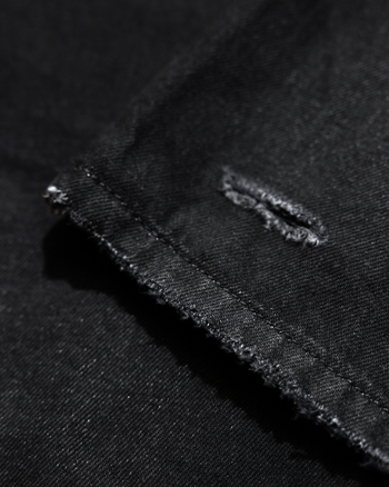 E’TREALOUEST - 25SS 黑色水洗破壞反面牛仔褲