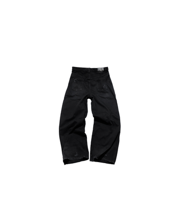 E’TREALOUEST - 25SS 黑色水洗破壞反面牛仔褲