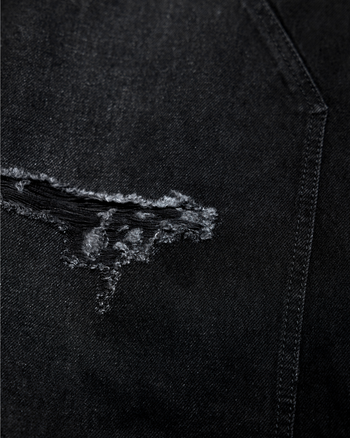 E’TREALOUEST - 25SS 黑色水洗破壞反面牛仔褲