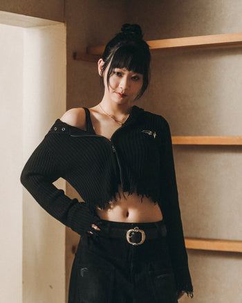 E’TREALOUEST - 25AW 女裝破壞拉鍊毛衣