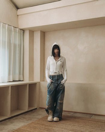 E’TREALOUEST - 25AW 女裝破壞拉鍊毛衣