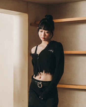 E’TREALOUEST - 25AW 女裝破壞拉鍊毛衣