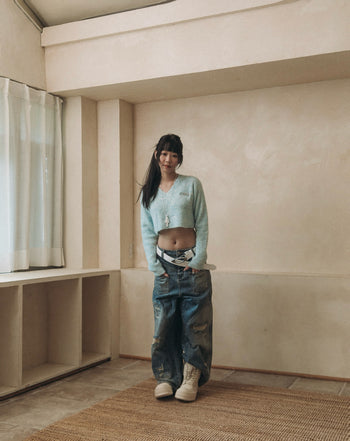 E’TREALOUEST - 25AW 女裝藍色馬海毛毛衣