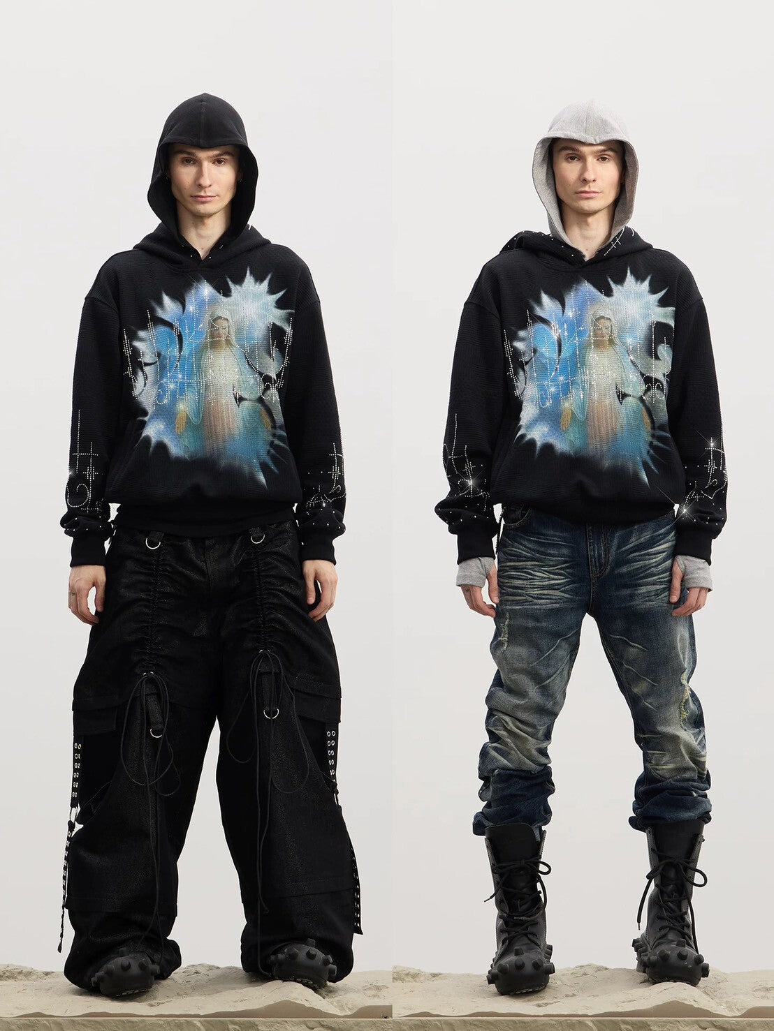 TD-562 DND4DES 復古燙鑽印花重磅夢核套裝