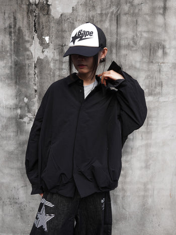 結構 分割 立體 收摺 寬鬆 襯衫 外套