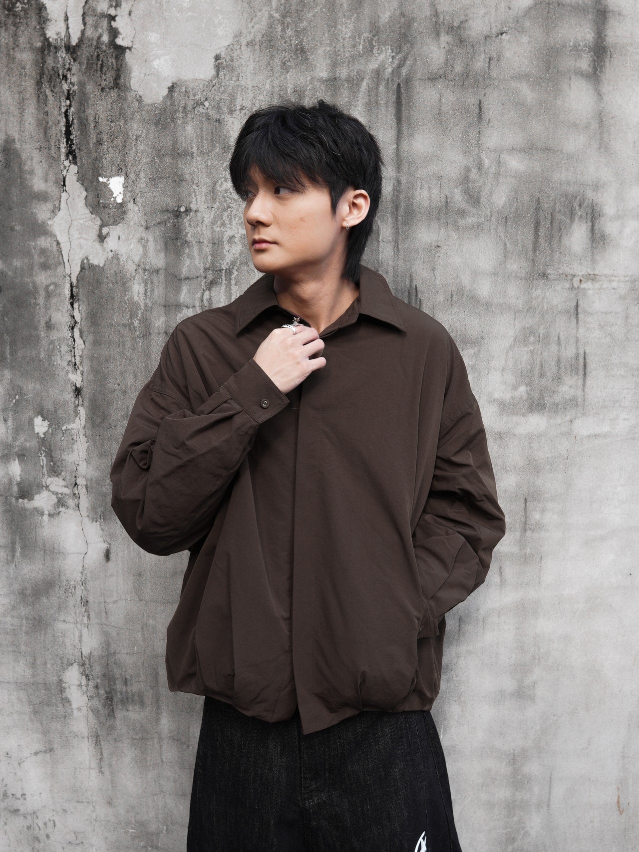 結構 分割 立體 收摺 寬鬆 襯衫 外套