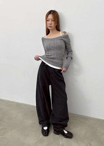 抓絨寬鬆日常休閒百搭長褲