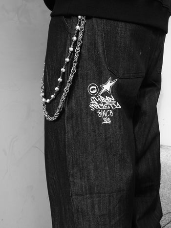 " MADE 𝗚𝘂𝗯𝗮𝗻 " 原牛塗鴉星星牛仔褲