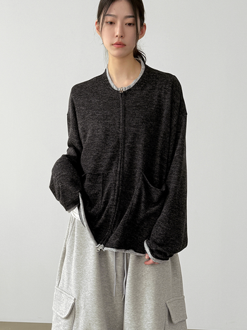 雙向拉鍊針織開襟衫