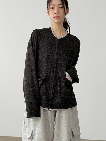 雙向拉鍊針織開襟衫