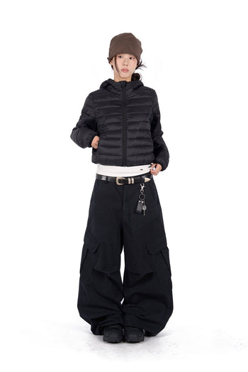 復古工裝口袋時尚寬鬆長褲