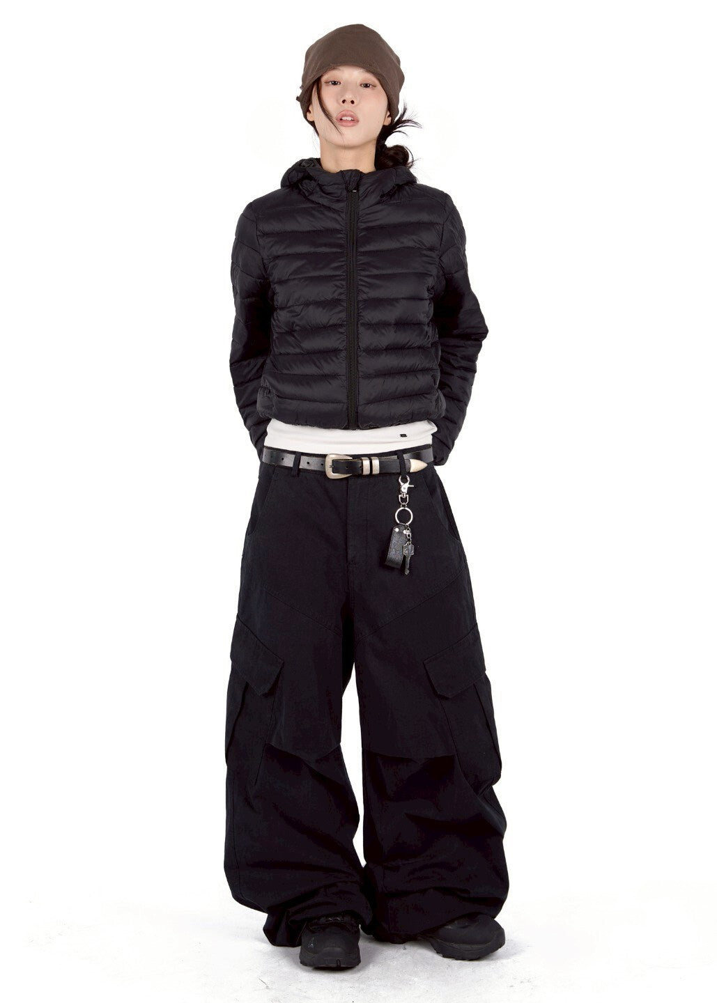 復古工裝口袋時尚寬鬆長褲