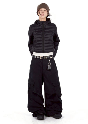 復古工裝口袋時尚寬鬆長褲