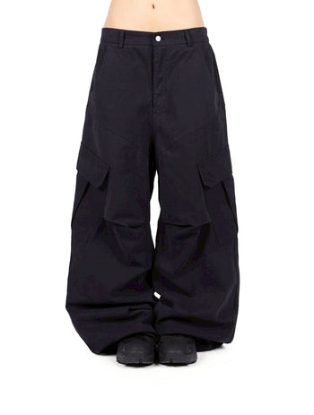 復古工裝口袋時尚寬鬆長褲