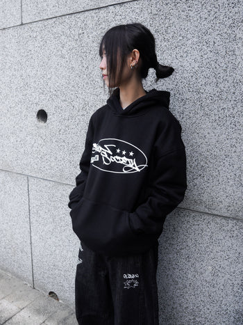 【GUBAN】塗鴉logo連帽絨毛長袖帽T