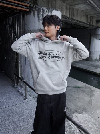 【GUBAN】塗鴉logo連帽絨毛長袖帽T