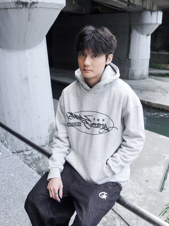 【GUBAN】塗鴉logo連帽絨毛長袖帽T